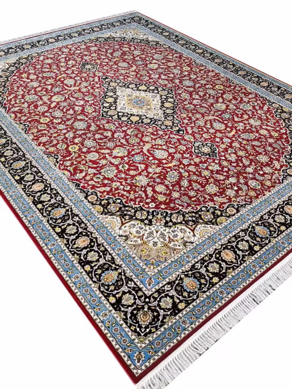 فرش طرح کاشانه لاکی 1200 شانه ساده کد 201038