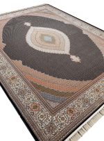 فرش ریز ماهی طرح مدال سرمه ای غیر برجسته 1200 شانه کد 20844 - فرشخونه