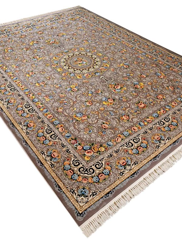 فرش ماشینی طرح گل افشان 1200 شانه غیر برجسته کد 8401