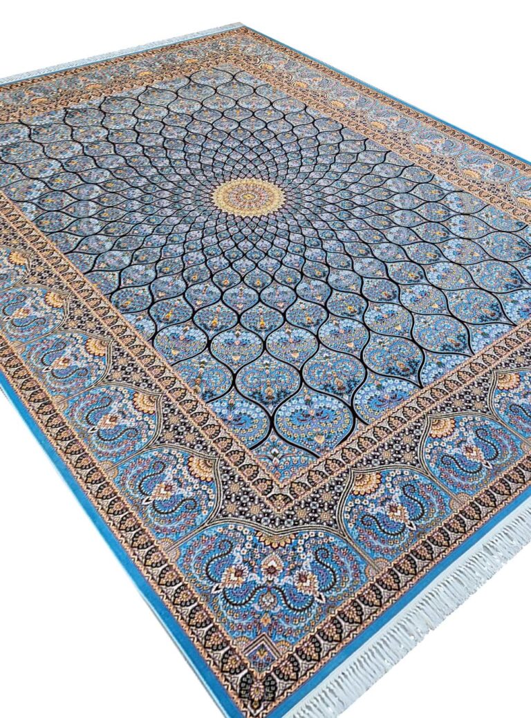 فرش طرح سلطانیه آبی