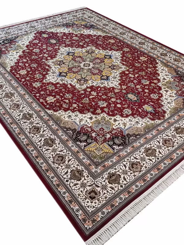 فرش طرح هریس رنگ لاکی 1200 شانه کد 20933