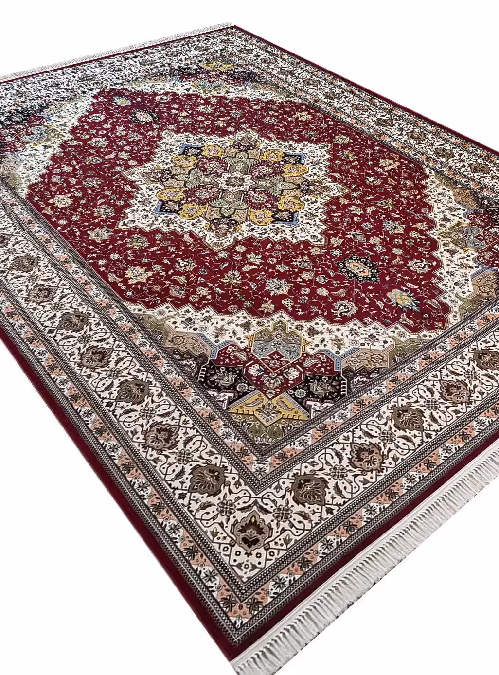 فرش طرح هریس رنگ لاکی 1200 شانه کد 20933