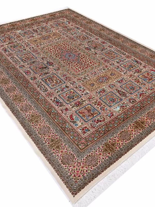 فرش ماشینی طرح پری رخ 1700 شانه تراکم 5100 کد Q117