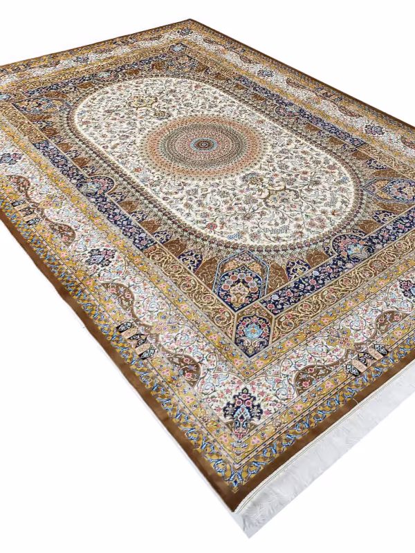 فرش ماشینی طرح ترمه 1700 شانه تراکم 5100 کد Q120