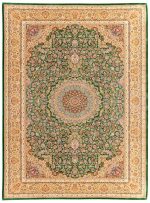 فرش طرح جیران 1700 شانه تراکم 5100 کد Q122 سبز تیره