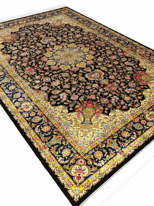 فرش طرح ماهک 1700 شانه تراکم 5100 رنگ سرمه ای کد Q149