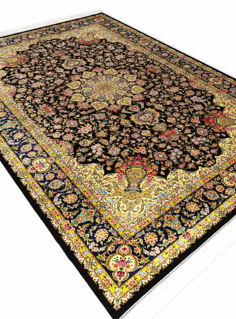 فرش طرح ماهک 1700 شانه تراکم 5100 رنگ سرمه ای کد Q149