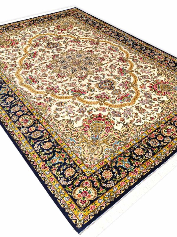 فرش طرح ماهور 1700 شانه تراکم 5100 رنگ کرم کد Q150