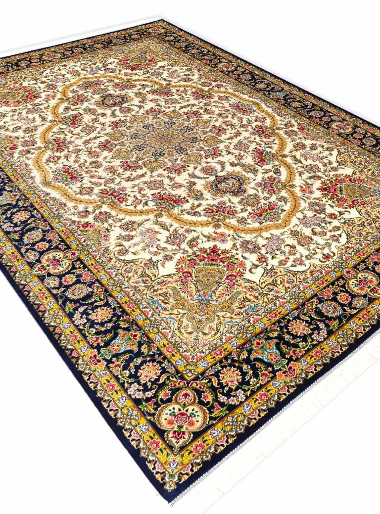 فرش طرح ماهور 1700 شانه تراکم 5100 رنگ کرم کد Q150