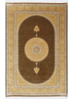 فرش ماشینی طرح معصومی 1700 شانه تراکم 5100 کد Q152 دارچینی