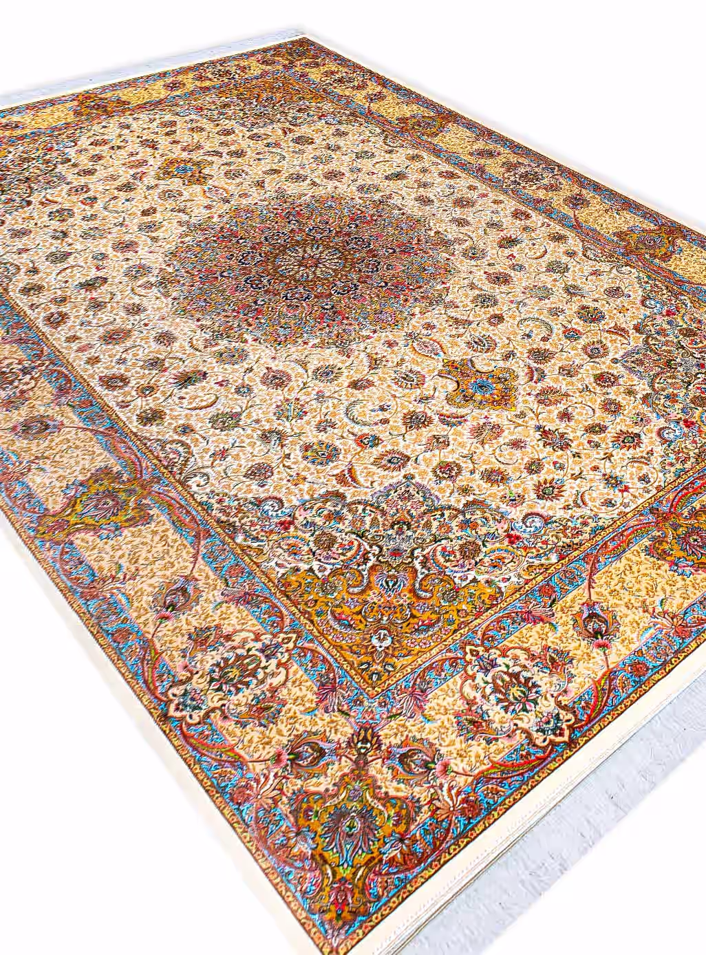 فرش طرح نسیم 1700 شانه تراکم 5100 رنگ کرم کد Q157