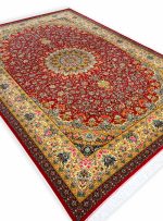 فرش ماشینی طرح فروغ 1700 شانه تراکم 5100 کد Q227 لاکی
