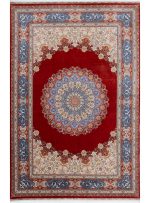 فرش طرح داوودی 1700 شانه تراکم 5100 کد Q250 رنگ لاکی