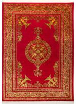 فرش فرانسوی طرح کاترین 1700 شانه تراکم 5100 کد Q527 لاکی