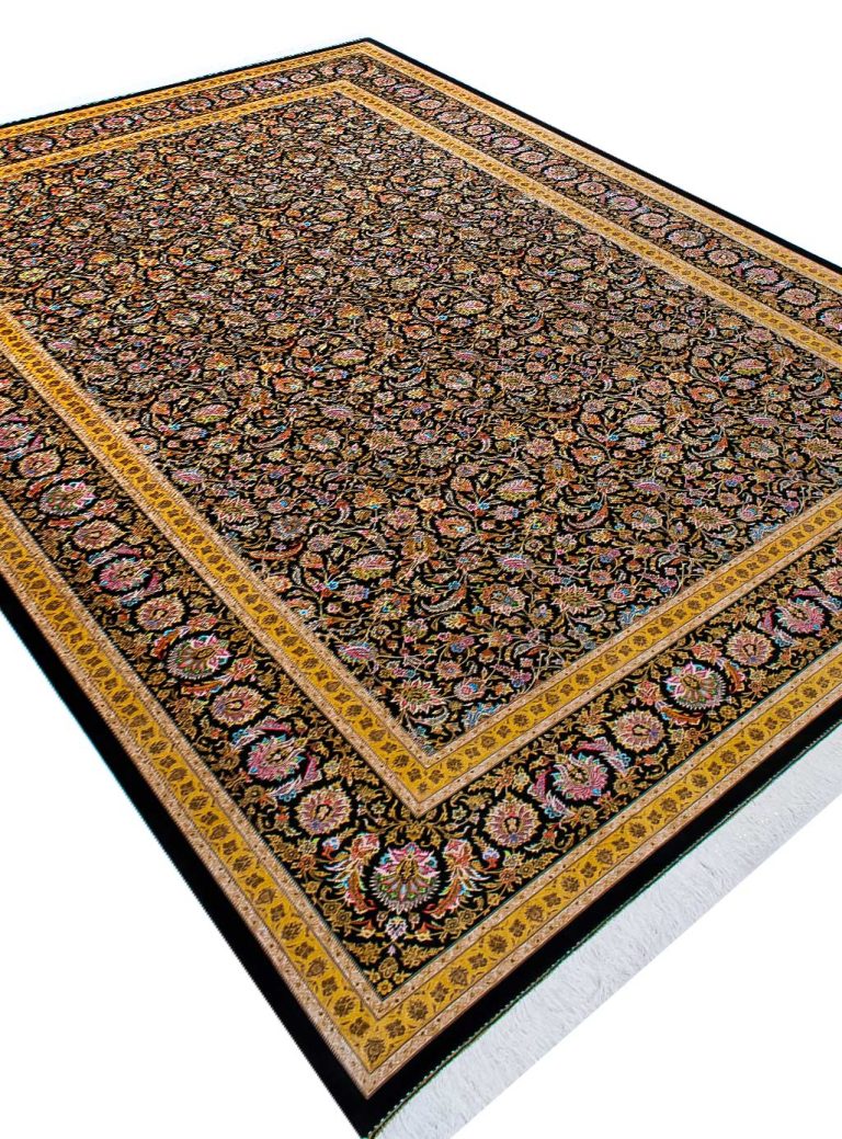 فرش افشان طرح الوان 1700 شانه رنگ سرمه ای تراکم 5100 کد Q202