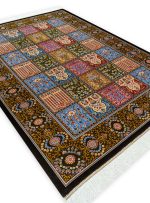 فرش خشتی طرح فرا 1700 شانه تراکم 5100 کد v503 رنگ قهوه ای