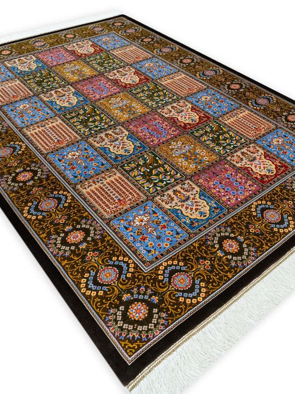 فرش خشتی طرح فرا 1700 شانه تراکم 5100 کد v503 رنگ قهوه ای