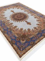 فرش ماشینی طرح گلریز 1700 شانه تراکم 5100 کد v516 کرم