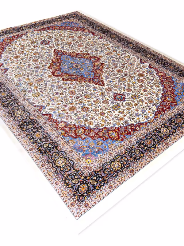 فرش کاشان طرح سیلک 1700 شانه تراکم 5100