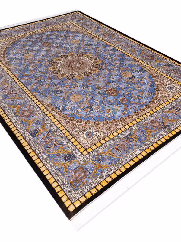 فرش طرح سپهر 1700 شانه رنگ آبی روشن تراکم 5100 کد v592