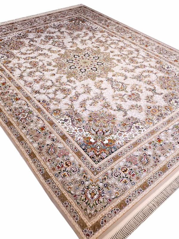 فرش طرح جواهر 1200 شانه کد 210451 کرم