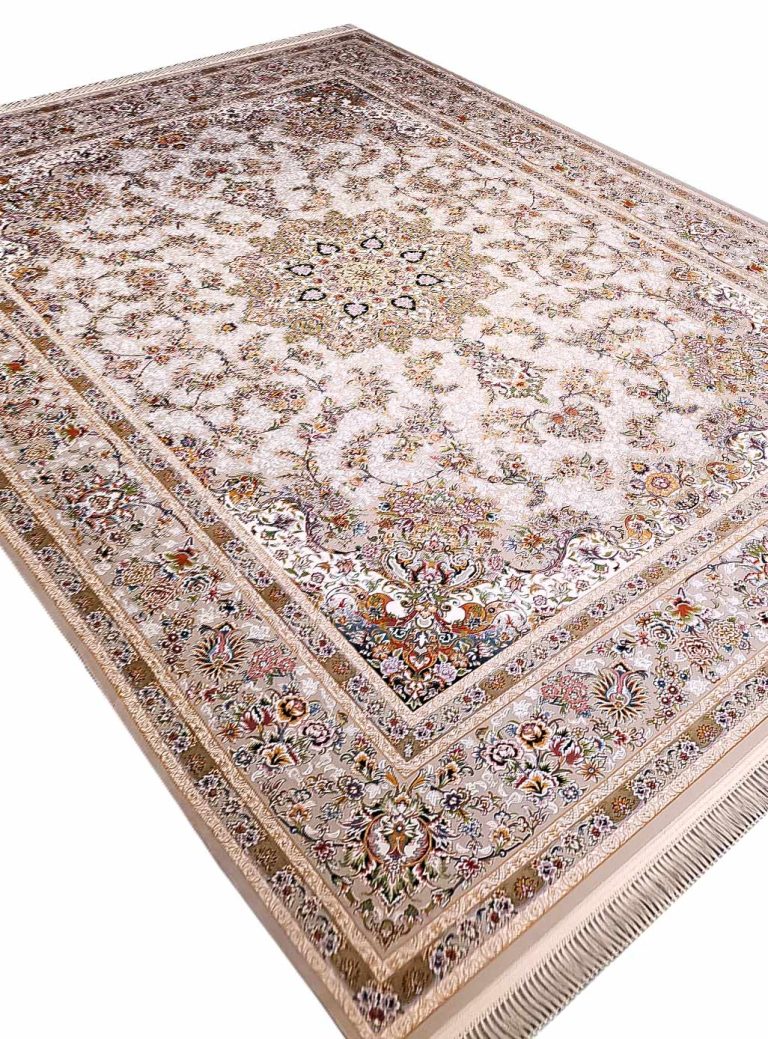 فرش طرح جواهر 1200 شانه کد 210451 کرم