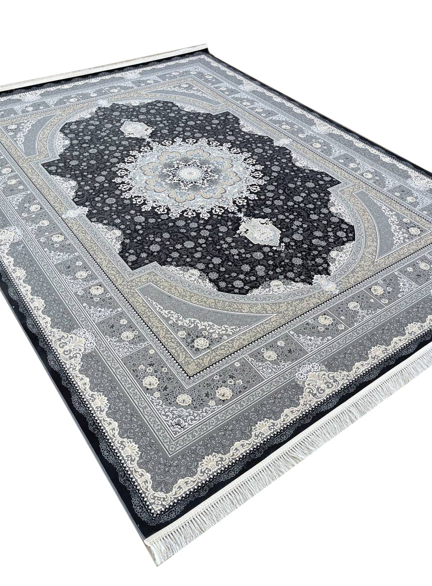 16F2101054-Carpet-1200-Reeds-farshkhooneh-doodi فرش طرح بوستان گل برجسته 1200 شانه تراکم 3600 کد 1054