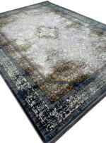 فرش وینتیج طرح سیروان گل برجسته طلاکوب 1200 شانه کد 774 دودی