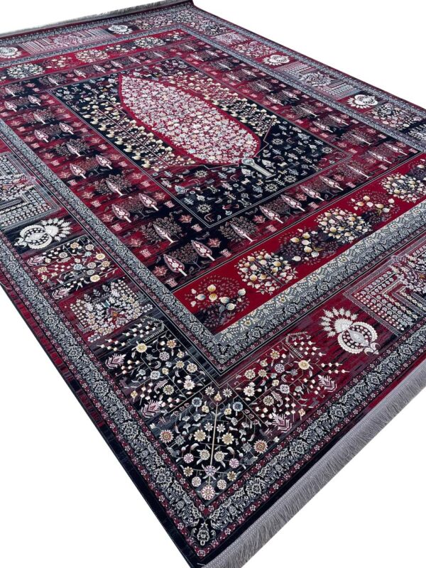فرش ماشینی طرح گبه سرو روناسی 1200 شانه کد 038