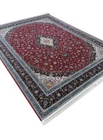 فرش طرح فرش کاشان 1200 شانه غیر برجسته کد 1712 رنگ لاکی