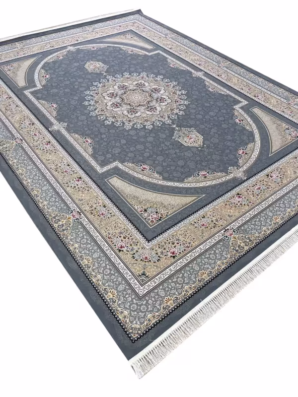 فرش ماشینی طرح طاق بستان 1200 شانه کد 1730 دودی