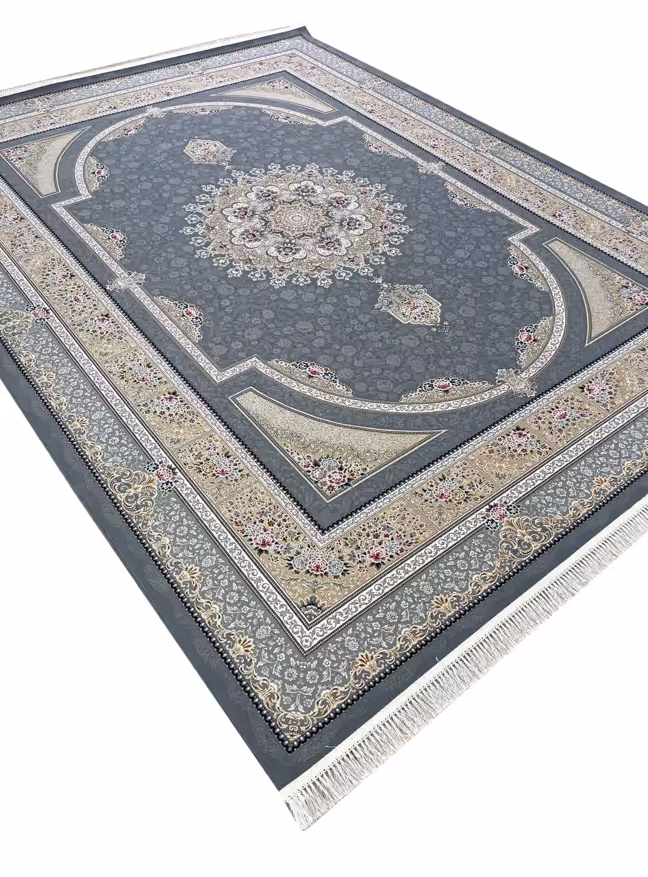 فرش ماشینی طرح طاق بستان 1200 شانه کد 1730 دودی