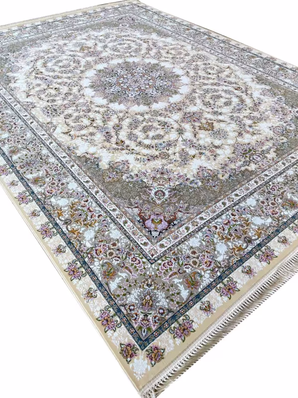 فرش طرح مه گل گل برجسته 1200 شانه تراکم 3600 کد 1055