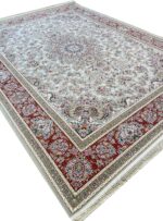 فرش ماشینی طرح بیتا رنگ فیلی گل برجسته