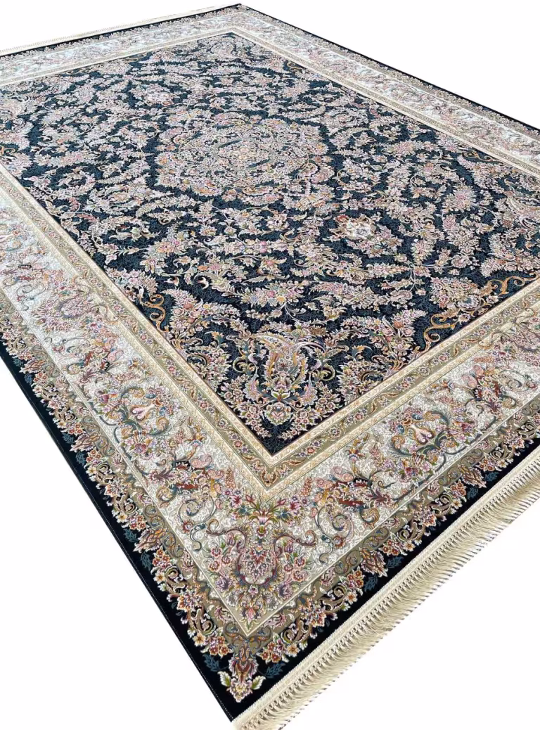 فرش طلاکوب طرح زرنگار 1200 شانه گل برجسته کد 1806