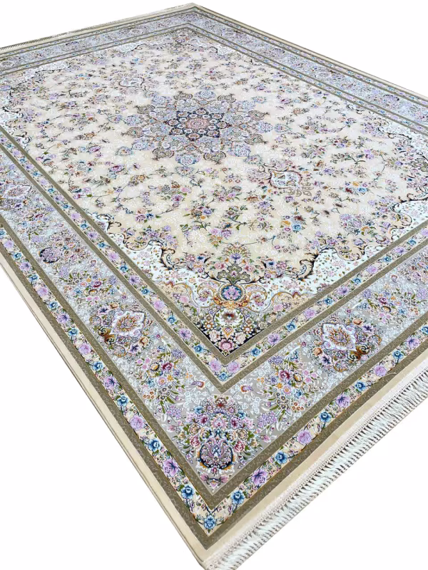 فرش ماشینی طرح درسا 1200 شانه گل برجسته کد 1830