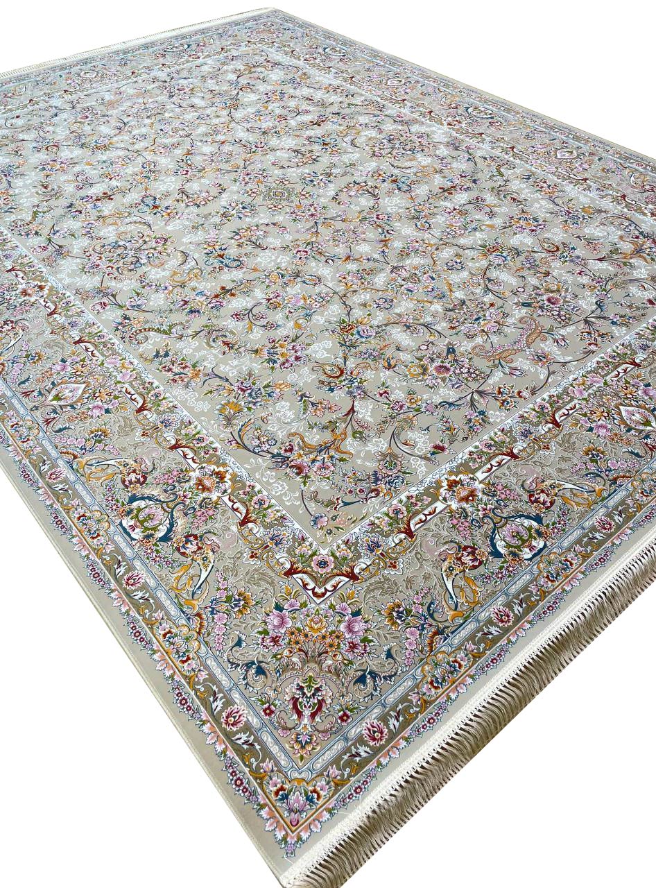 فرش افشان طرح آرتین رنگ فیلی گل برجسته 1200 شانه کد 4009