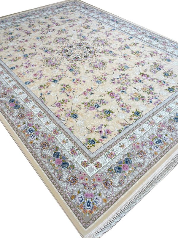 فرش افشان طرح صحرا رنگ کرم 1200 شانه کد 480