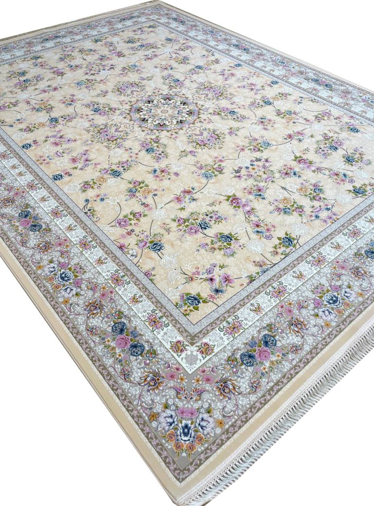 فرش افشان طرح صحرا رنگ کرم 1200 شانه کد 480