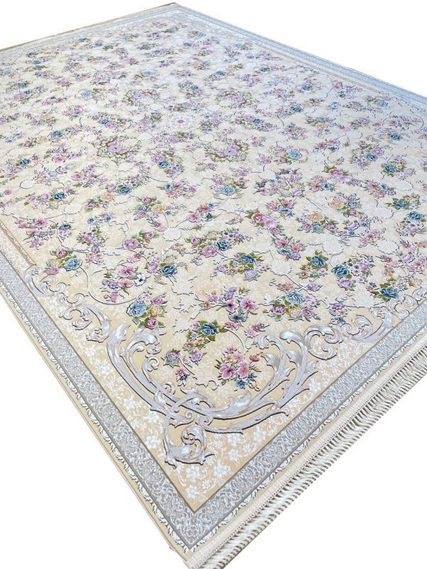 فرش طرح سروناز 1200 شانه کد 0825 کرم