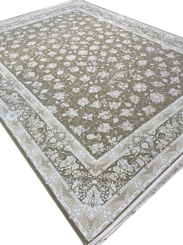 فرش افشان طرح رزگلد موشی 1500 شانه گل برجسته کد 16F3201518