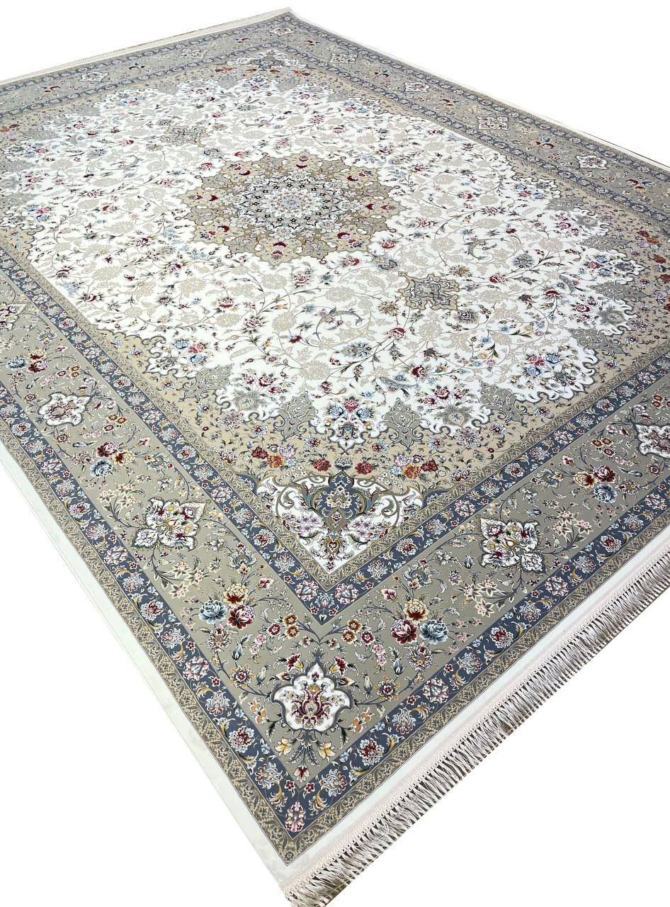 فرش طرح پنبه رنگ سفید 1500 شانه 10 رنگ کد 1608