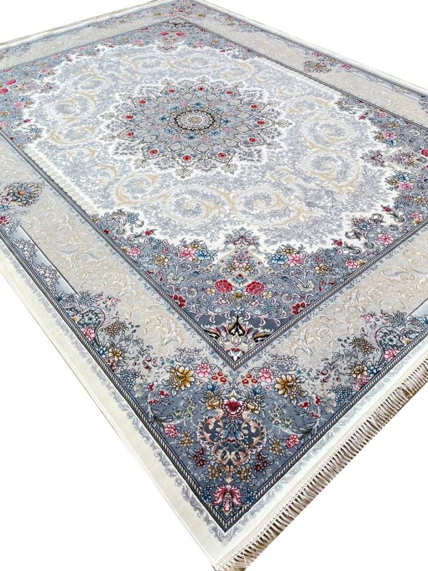 فرش طرح تبسم دلفینی 700 شانه تراکم 2550 کد 2711 کرم