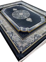 فرش طرح موج 700 شانه تراکم 2550 کد 2736 سرمه ای