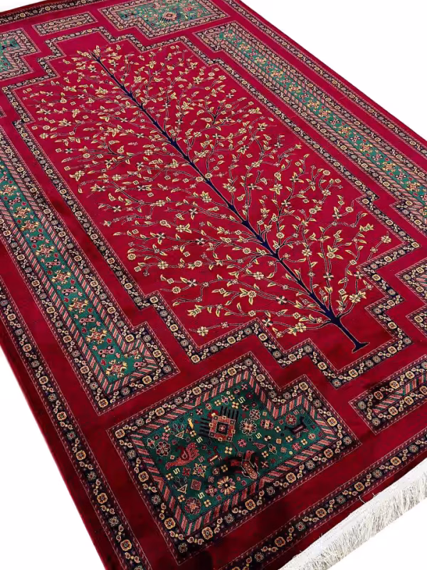 فرش ماشینی طرح بلوچ درختی لاکی 700 شانه تراکم 2100 کد 40054