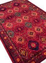 فرش سنتی طرح گبه رنگ لاکی 700 شانه کد 40068