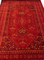 فرش سنتی بلوچ طرح سیما رنگ لاکی 700 شانه کد 47010 - فرشخونه