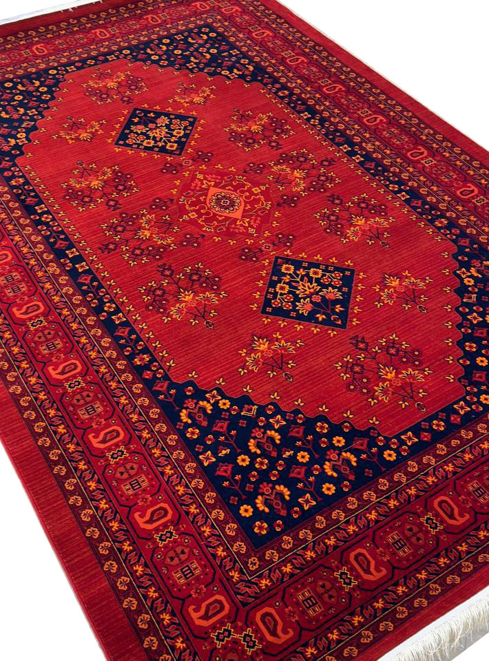 فرش سنتی بلوچ طرح سیما لاکی لچک سرمه ای 700 شانه کد 48010 - فرشخونه
