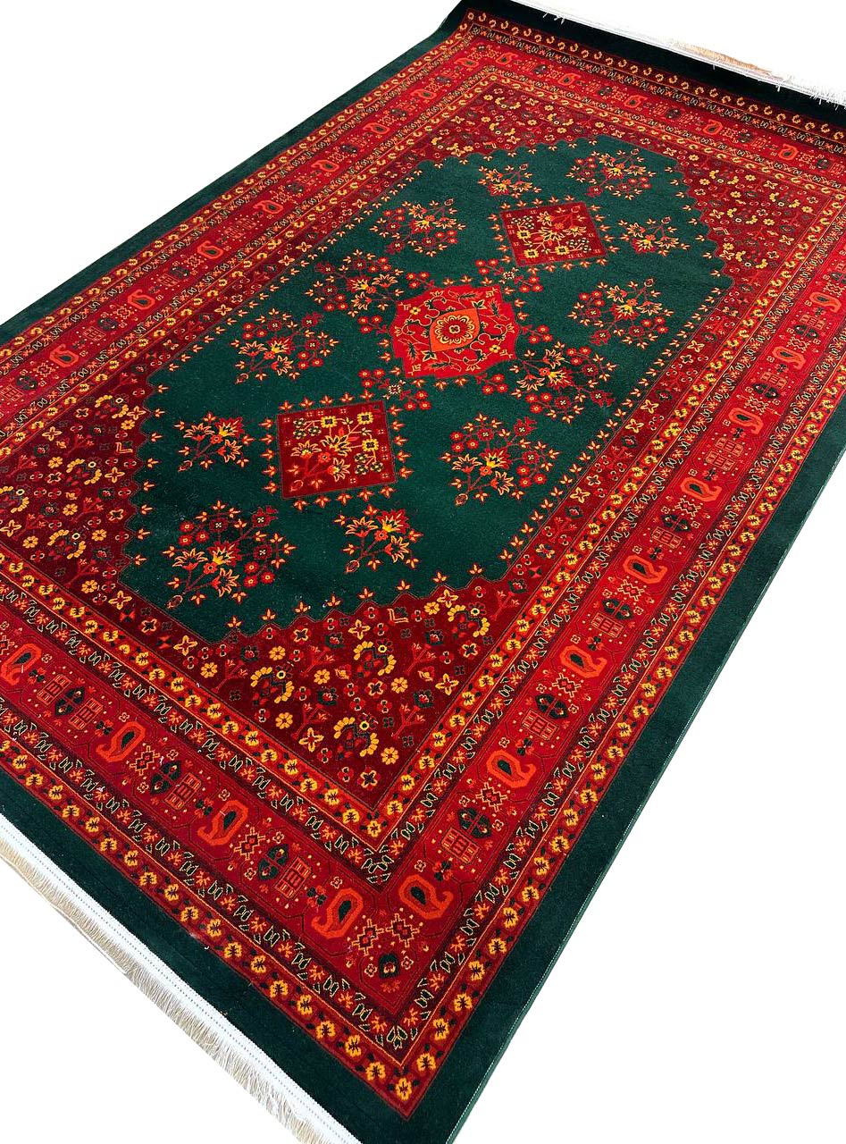فرش سنتی بلوچ طرح سیما رنگ سبز زمردی 700 شانه کد 67010 - فرشخونه