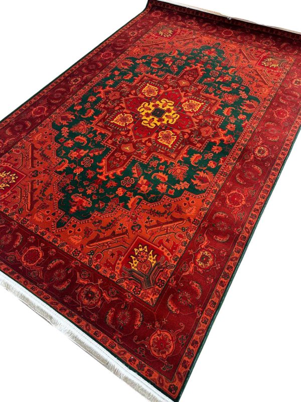 فرش بلوچ طرح هریس رنگ سبز 700 شانه کد 75012